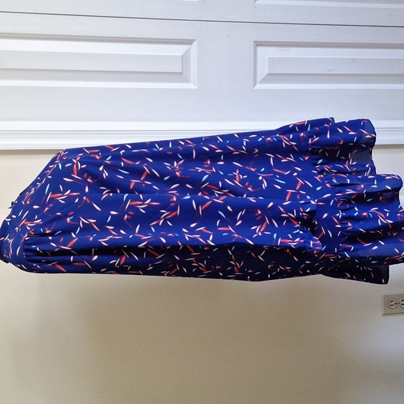 Banana Republic Ruffle-Hem Swing Shift Blue Long Sleeve Dress Size M - Picture 3 of 9